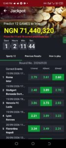 SportyBet Jackpot Prediction for this week